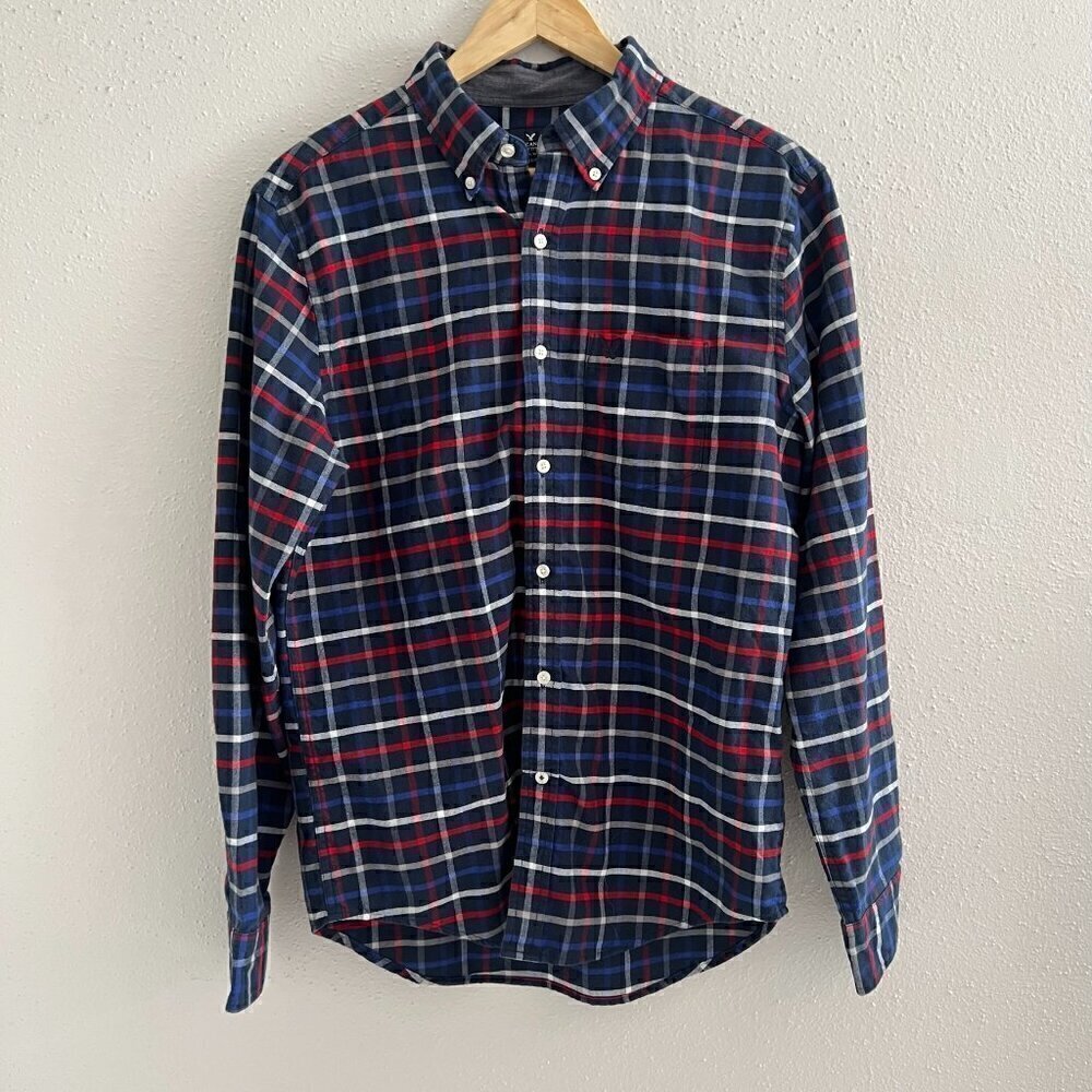 American Eagle Plaid Flannel Button Down Shirt Classic Fit Size M